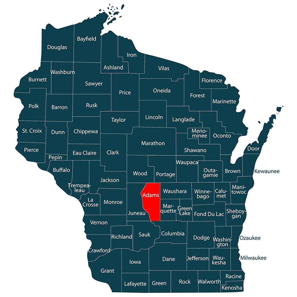 Adams County Wisconsin Map