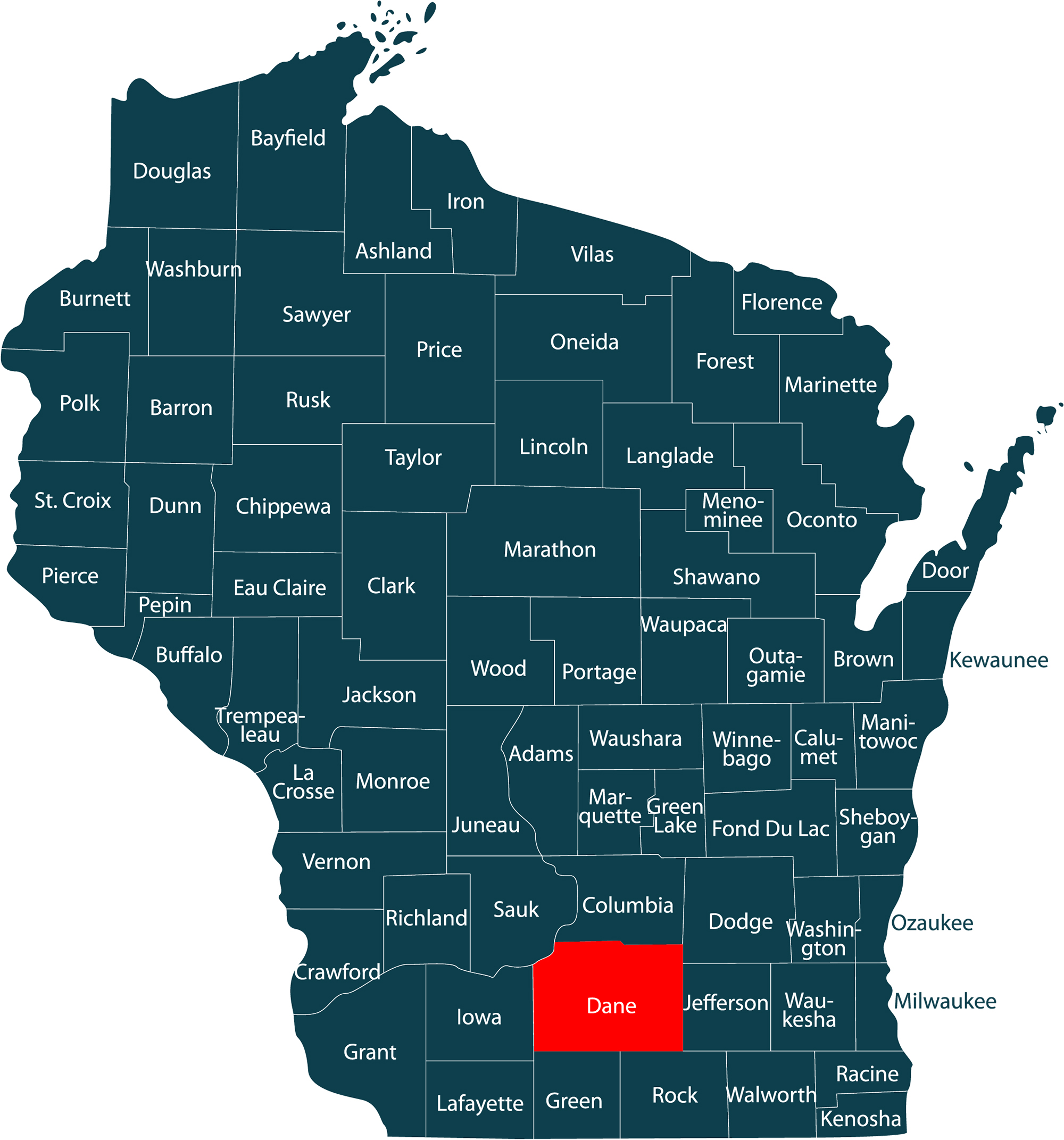 Dane County Wisconsin Map