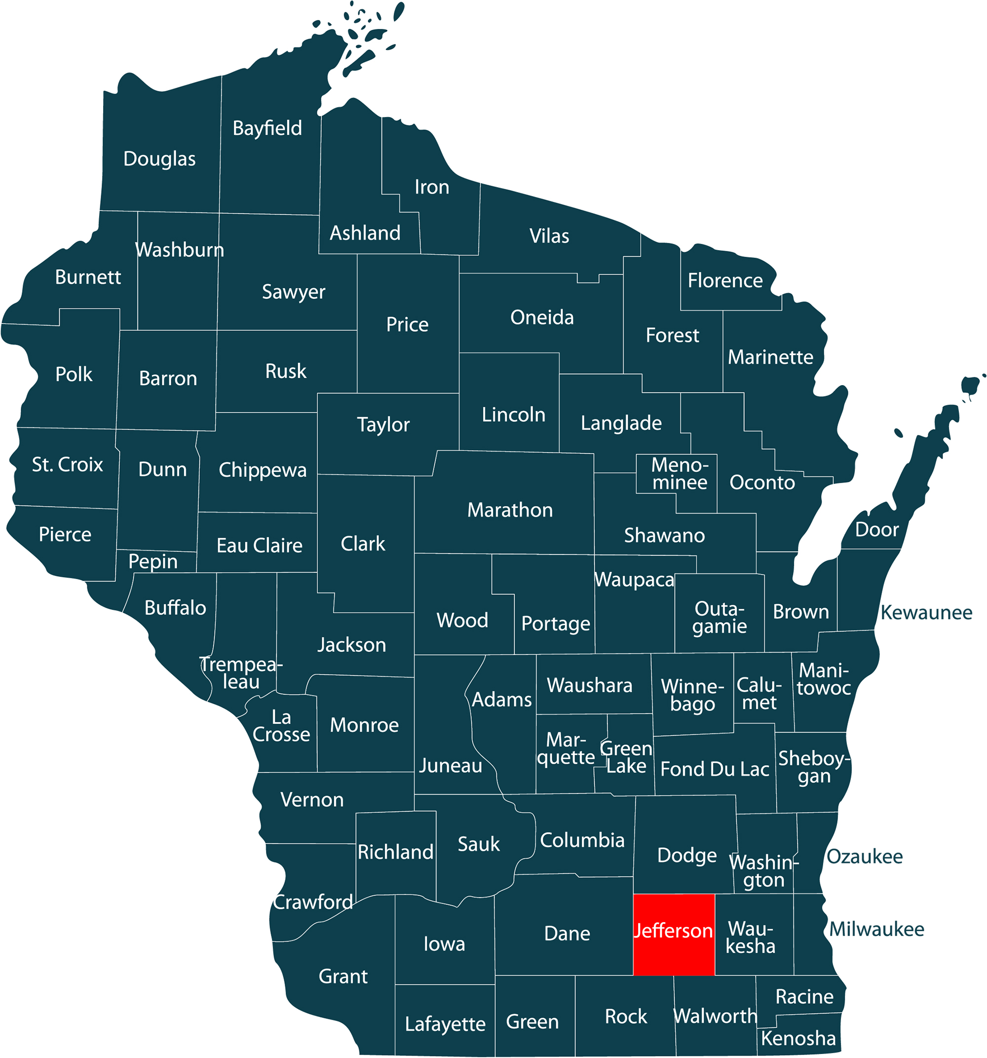 Jefferson.. County Wisconsin Map