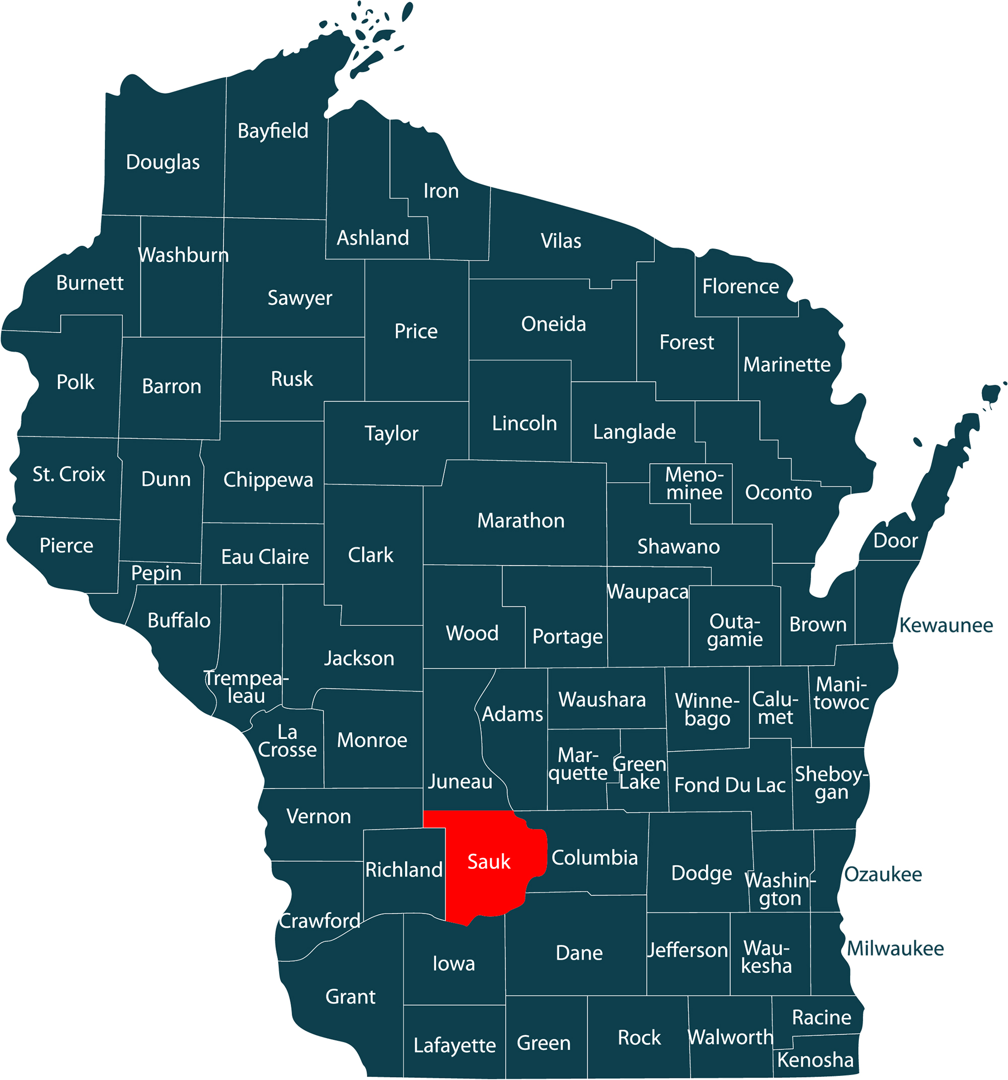 Sauk County Wisconsin Map