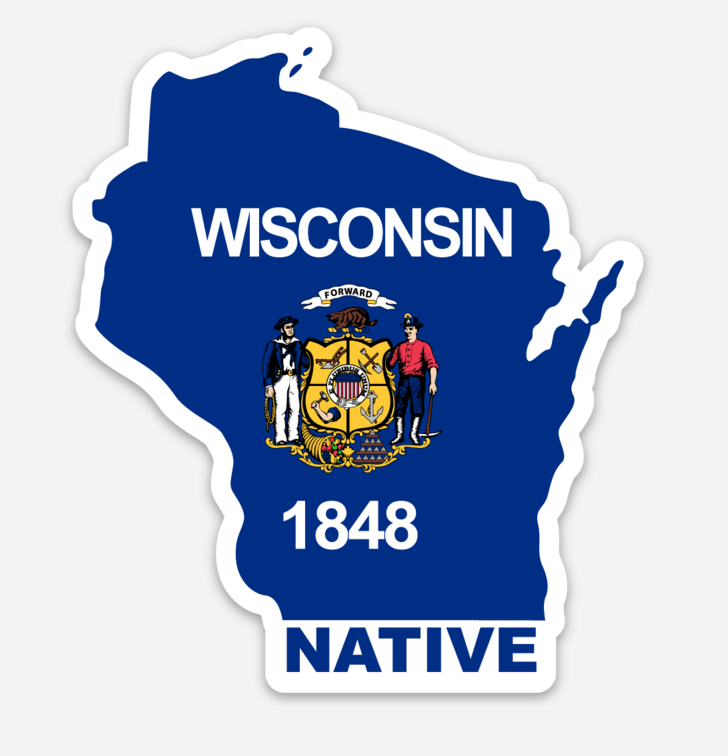Wisconsin WI State Outline Vinyl Decal Sticker